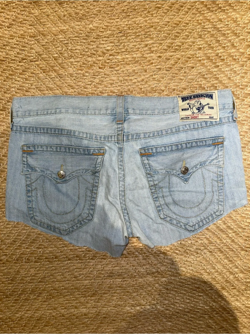 True Religion Light Blue Denim Cutoff Shorts